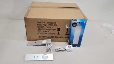 32 X BRAND NEW BOXED SMARTWARES LED UNDER CABINET LIGHT WITH WAVE SENSOR INCLUDED (TOTAL RRP £1,120.00) - IN ONE BOX