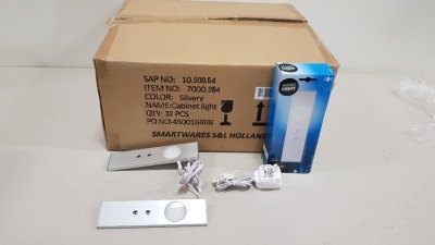 32 X BRAND NEW BOXED SMARTWARES LED UNDER CABINET LIGHT WITH WAVE SENSOR INCLUDED (TOTAL RRP £1,120.00) - IN ONE BOX