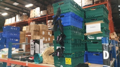 APPROX £600 RETAIL VALUE OF CHILDRENS BLACK FOOTWEAR IN VARIOUS STYLES AND SIZES IN 5 TRAYS (NOT INCLUDED)