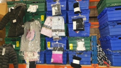 £400 MIN RETAIL VALUE OF CHILDRENS LONG SLEEVE SHIRTS AND SUPERSOFT TIGHTS IN VARIOUS STYLES AND SIZES IN 5 TRAYS (NOT INCLUDED)