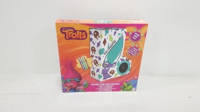 72 X BRAND NEW DREAMWORKS TROLLS (GUY DIAMOND) COLOUR YOUR OWN SPEAKER INCLUDES MARKERS - IN 3 BOXES