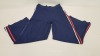 60 X BRAND NEW AVON COVETED WIDE LEG LALANA TROUSERS - NAVY COLOURED WITH RED/BEIGE STRIPES, SIZES 14-16 - IN 5 BOXES
