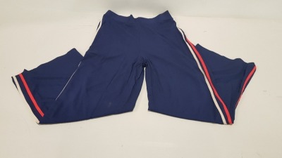 60 X BRAND NEW AVON COVETED WIDE LEG LALANA TROUSERS - NAVY COLOURED WITH RED/BEIGE STRIPES, SIZES 14-16 - IN 5 BOXES