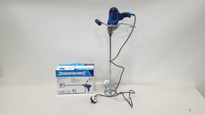 4 X BRAND NEW SILVERLINE DIY 850W PLASTER MIXER 120MM