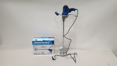 4 X BRAND NEW SILVERLINE DIY 850W PLASTER MIXER 120MM