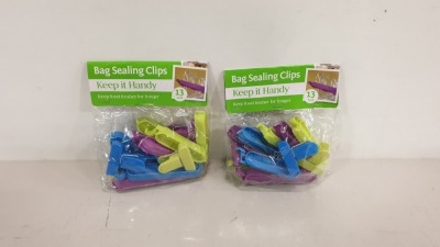 160 X BRAND NEW BOXED 13PACK OF BAG SEALING CLIPS - IN 16 BOXES