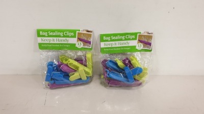 160 X BRAND NEW BOXED 13PACK OF BAG SEALING CLIPS - IN 16 BOXES