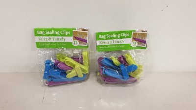 160 X BRAND NEW BOXED 13PACK OF BAG SEALING CLIPS - IN 16 BOXES