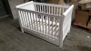 BRAND NEW MOTHERCARE HIGH GLOSS WHITE SLEIGH COT BED WITH STORAGE DRAWER - (KB488) - RRP £299 - IN 2 BOXES