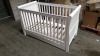 BRAND NEW MOTHERCARE HIGH GLOSS WHITE SLEIGH COT BED WITH STORAGE DRAWER - (KB488) - RRP £299 - IN 2 BOXES