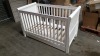 BRAND NEW MOTHERCARE HIGH GLOSS WHITE SLEIGH COT BED WITH STORAGE DRAWER - (KB488) - RRP £299 - IN 2 BOXES