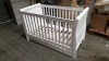 BRAND NEW MOTHERCARE HIGH GLOSS WHITE SLEIGH COT BED WITH STORAGE DRAWER - (KB488) - RRP £299 - IN 2 BOXES