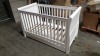 BRAND NEW MOTHERCARE HIGH GLOSS WHITE SLEIGH COT BED WITH STORAGE DRAWER - (KB488) - RRP £299 - IN 2 BOXES