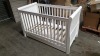 BRAND NEW MOTHERCARE HIGH GLOSS WHITE SLEIGH COT BED WITH STORAGE DRAWER - (KB488) - RRP £299 - IN 2 BOXES