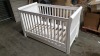 BRAND NEW MOTHERCARE HIGH GLOSS WHITE SLEIGH COT BED WITH STORAGE DRAWER - (KB488) - RRP £299 - IN 2 BOXES