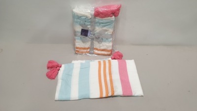24 X BRAND NEW BOXED TESCO WOVEN STRIPE THROW - IN ONE BOX