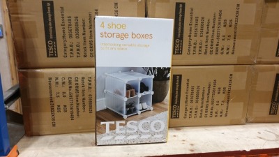 36 X BRAND NEW BOXED TESCO 4 SHOE STORAGE BOXES - IN 9 BOXES