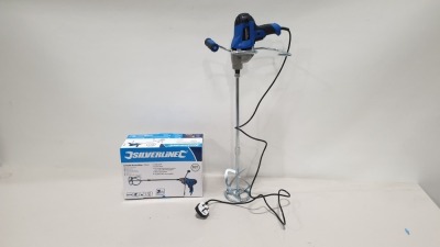 4 X BRAND NEW SILVERLINE DIY 850W PLASTER MIXER 120MM