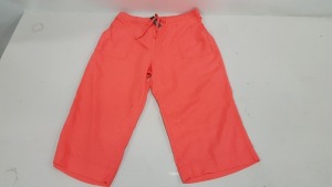 54 X BRAND NEW JD WILLIAMS HOT CORAL LINEN RICH CROP TROUSERS