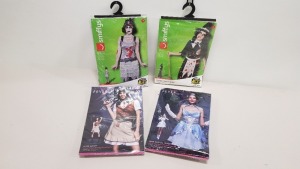 24 X BRAND NEW SMITHYS AND FEVER COSTUMES IE ZOMBIE SALEM WITCH, ZOMBIE FLAPPER DRESS AND FEVER SHERIFF ETC