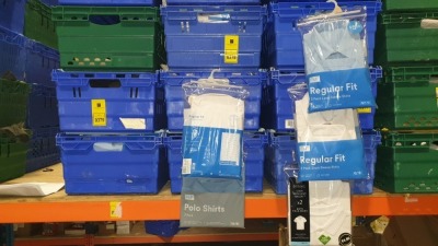£400 MIN RETAIL VALUE OF CHILDRENS SHORT SLEEVE SHIRTS AND POLO SHIRTS IN VARIOUS STYLES AND SIZES IN 5 TRAYS (NOT INCLUDED)