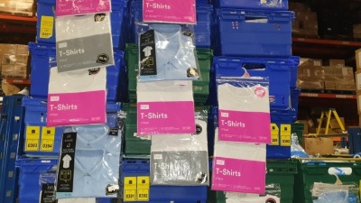 £400 MIN RETAIL VALUE OF CHILDRENS T-SHIRTS AND SHORT SLEEVED SHIRTS IN VARIOUS STYLES AND SIZES IN 5 TRAYS (NOT INCLUDED)