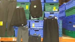 £400 MIN RETAIL VALUE OF CHILDRENS SCHOOL PANTS IN VARIOUS STYLES AND SIZES IN 5 TRAYS (NOT INCLUDED)