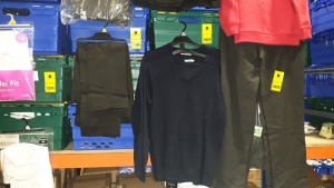 £400 MIN RETAIL VALUE OF CHILDRENS SCHOOL SKIRTS, SHORT SLEEVE SHIRTS AND JUMPERS IN VARIOUS STYLES AND SIZES IN 5 TRAYS (NOT INCLUDED)