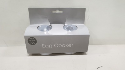168 X BRAND NEW YOUR HOME SET OF 2 PLASTIC EGG COOKER IN 7 BOXES
