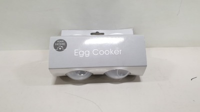 168 X BRAND NEW YOUR HOME SET OF 2 PLASTIC EGG COOKER IN 7 BOXES