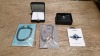 VARIOUS AVON ACCESSORIES IN VARIOUS STYLES AND SIZES IE EDAN OPAL RING, ZAIDEE BANGLE PISCES AND KASNADRA BRACELET- AMETHYST ETC IN 4 TRAYS (NOT INCLUDED)