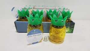168 X BRAND NEW WILSON & GREGORY GARDEN SOLAR POWERED PINEAPPLE ORNAMENTS IN 7 BOXES