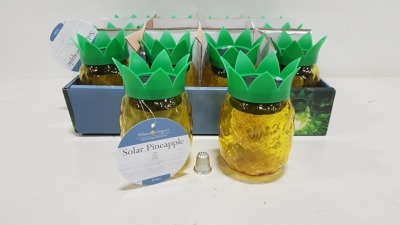 168 X BRAND NEW WILSON & GREGORY GARDEN SOLAR POWERED PINEAPPLE ORNAMENTS IN 7 BOXES