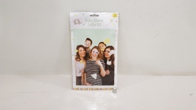216 X BRAND NEW CELEBRATIONS BABY SHOWER SELFIE KIT IN VARIOUS STYLES IN 9 BOXES