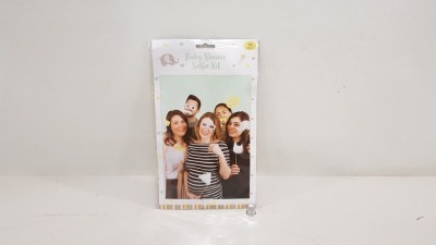 216 X BRAND NEW CELEBRATIONS BABY SHOWER SELFIE KIT IN VARIOUS STYLES IN 9 BOXES