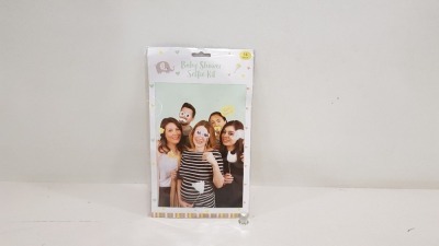 216 X BRAND NEW CELEBRATIONS BABY SHOWER SELFIE KIT IN VARIOUS STYLES IN 9 BOXES