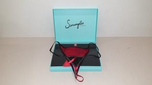 50 X SCRUMPIES OF MAYFAIR RED DEVIL LADIES BRIEFS - SIZES 10-14 (2-4) -WITH BAG OF 50 CHARMS AND 25 PRESENTATION BOXES - ORIG RRP £35 (£1750 TOTAL)