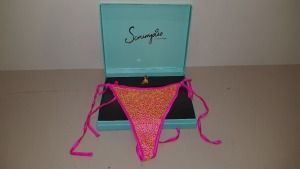 50 X SCRUMPIES OF MAYFAIR CANDY CRISPS THONGS - SIZES 10-12 (2-3) - WITH BAG OF 50 CHARMS AND 25 PRESENTATION BOXES - ORIG RRP £35 (£1750 TOTAL)