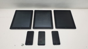 3 APPLE IPADS & 3 IPHONES FOR SPARES