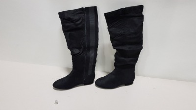 8 X BRAND NEW BLACK SUEDE BOOTS IN VARIOUS SIZES RRP £60.00