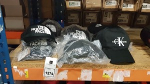MIXED LOT OF HATS CONTAINING NORTH FACE AND CALVIN KLEIN IN VARIOUS STYLES