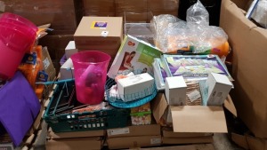 FULL EDUCATIONAL PALLET CONTAINING SPELL BOARD GAMES, AIR CUSHION, LARGE TEA LIGHT STANDS, PPIGGY BANKS, PAINT EQUIPMENT ETC