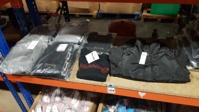 MIXED CLOTHING LOT CONTAINING NOISY BLACK COAT AND MONEY JUMPERS AND JOGGERS