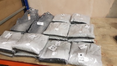 30 + PIECE MIXED CLOTHING LOT CONTAINING TOPMAN HOODIES AND NOISY MAY JEANS