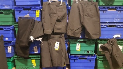 £400 MIN RETAIL VALUE OF CHILDRENS PANTS AND SHORTS IN VARIOUS STYLES AND SIZES IN 5 TRAYS (NOT INCLUDED)
