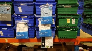 £400 MIN RETAIL VALUE OF CHILDRENS BOYS BLUE AND WHITE SHIRTS SHORT SLEEVED SHIRTS IN VARIOUS STYLES AND SIZES IN 5 TRAYS (NOT INCLUDED)