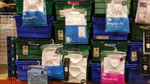 £400 MIN RETAIL VALUE OF CHILDRENS BOYS SHIRTS LONG SLEEVED IN VARIOUS STYLES AND SIZES IN 5 TRAYS (NOT INCLUDED)