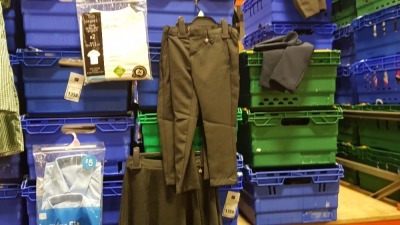 £400 MIN RETAIL VALUE OF CHILDRENS PANTS AND SKIRTS IN VARIOUS STYLES AND SIZES IN 5 TRAYS (NOT INCLUDED)