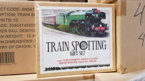 210 X BRAND NEW TRAINSPOTTING GIFT SET CONTAINS FLYING SCOTTSMAN DVD, HARD BACK BOOK AND A QUALITY BALL POINT PEN