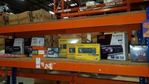 15 PIECE ASSORTED LOT CONTAINING JVC HEADPHONES, JVC KD-R731BT BLUETOOTH CD RECEIVER, IN PHASE MP3 RECEIVER, SATNAVS AND SNOOPERS2 NEO SPEED CAMERA LOCATOR.